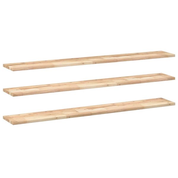 vidaXL 3 db kezeletlen t&ouml;m&ouml;r ak&aacute;cfa f&uuml;ggőpolc 160 x 20 x 2 cm