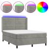 vidaXL vil&aacute;gossz&uuml;rke b&aacute;rsony rug&oacute;s &eacute;s LED-es &aacute;gy matraccal 140x190 cm