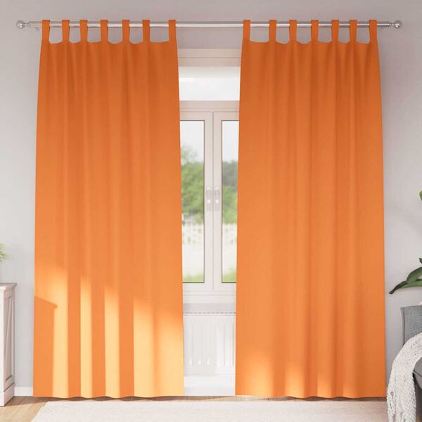 vidaXL Fekete F&uuml;gg&ouml;ny Gyűrűkkel 2 pcs &Eacute;l&eacute;nk narancs 260 x 140 cm