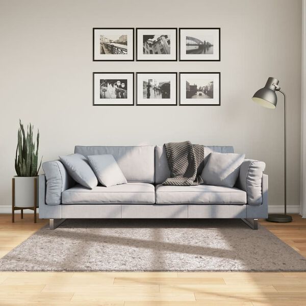 vidaXL PAMPLONA b&eacute;zs magas sz&aacute;l&uacute; bolyhos modern szőnyeg 160 x 160 cm