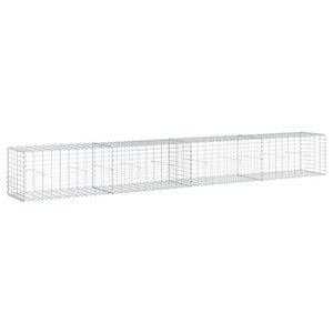 vidaXL horganyzott vas gabion kos&aacute;r fed&eacute;llel 400 x 50 x 50 cm