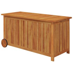 vidaXL t&ouml;m&ouml;r ak&aacute;cfa kerti t&aacute;rol&oacute;l&aacute;da kerekekkel 113 x 50 x 58 cm