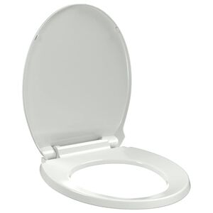 vidaXL feh&eacute;r ov&aacute;lis WC-&uuml;lőke lassan csuk&oacute;d&oacute; fed&eacute;llel
