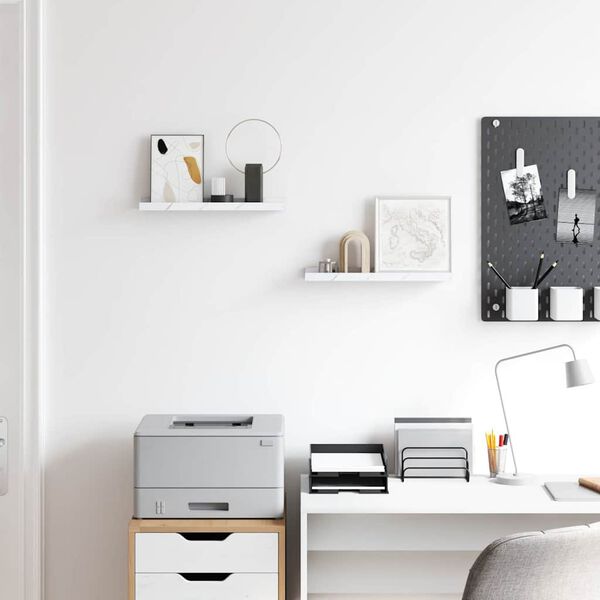 vidaXL Falpolc polcokkal 2 pcs Feh&eacute;r m&aacute;rv&aacute;ny 40 x 9 x 3 cm Faanyag