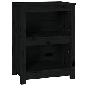 vidaXL fekete t&ouml;m&ouml;r fenyőfa k&ouml;nyvszekr&eacute;ny 50x35x68 cm