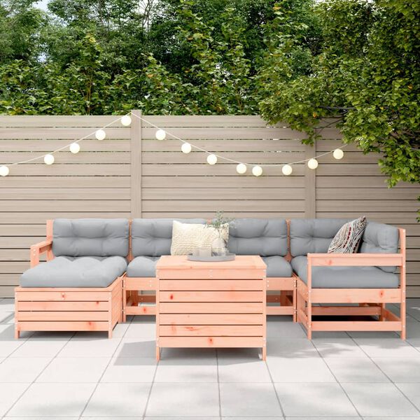 vidaXL 7 r&eacute;szes t&ouml;m&ouml;r dugl&aacute;szfenyő kerti kanap&eacute;szett