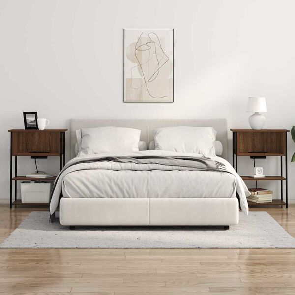 vidaXL &Eacute;jjeliszekr&eacute;ny Barna T&ouml;lgy 55 x 31 x 76 cm Faanyag