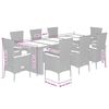 vidaXL 9 r&eacute;szes sz&uuml;rke polyrattan kerti &eacute;tkezőgarnit&uacute;ra p&aacute;rn&aacute;val