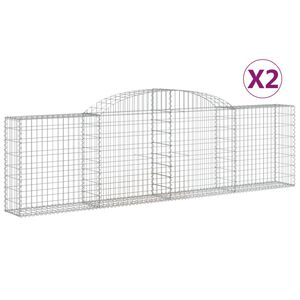 vidaXL 2 db &iacute;ves horganyzott vas gabion kos&aacute;r 300x30x80/100 cm