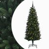 vidaXL Műfenyő g&ouml;mb&ouml;kkel 120 cm 150 LED Meleg feh&eacute;r PE &eacute;s PVC Green