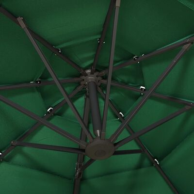 vidaXL 4 szintes zöld napernyő alumíniumrúddal 3 x 3 m