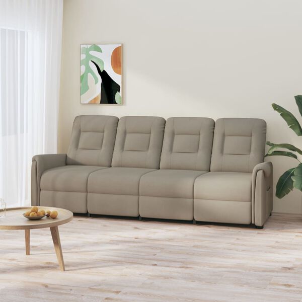 vidaXL 4személyes világosszürke mikroszálas szövet fekvő masszázsfotel