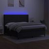 vidaXL fekete sz&ouml;vet rug&oacute;s &eacute;s LED-es &aacute;gy matraccal 180 x 200 cm