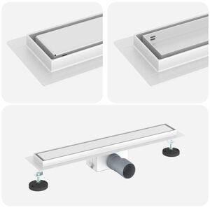 vidaXL 2 az 1-ben zuhanylefolyó Ezüst 50 cm Rozsdamentes acél 304