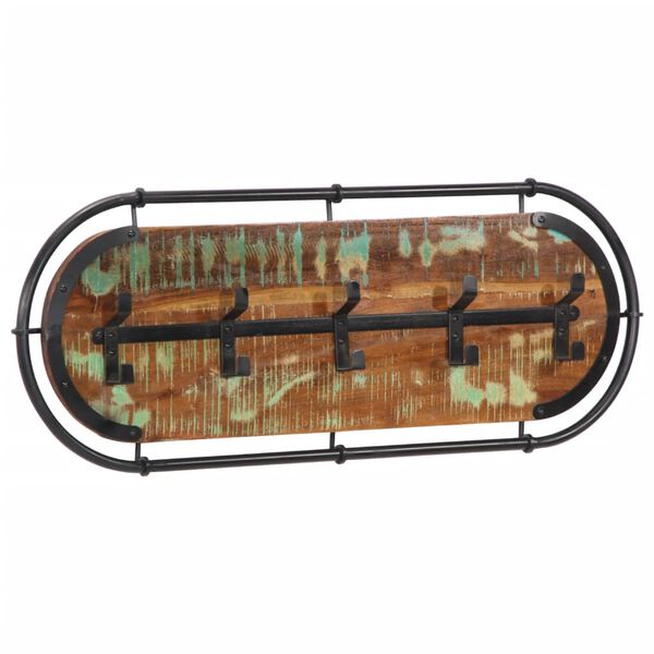 vidaXL &uacute;jrahasznos&iacute;tott fa falra szerelhető ruhafogas 5 akaszt&oacute;val