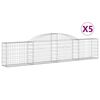 vidaXL 5 db &iacute;ves horganyzott vas gabion kos&aacute;r 300x30x60/80 cm