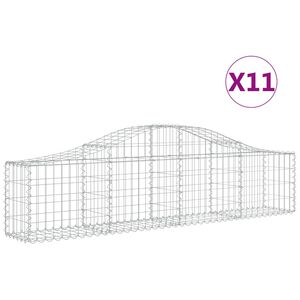 vidaXL 11 db &iacute;ves horganyzott vas gabion kos&aacute;r 200x30x40/60 cm
