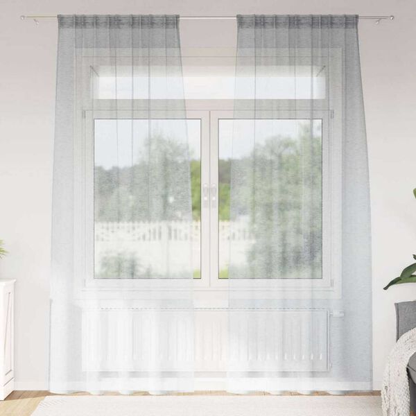 vidaXL Voile F&uuml;gg&ouml;ny 2 pcs S&ouml;t&eacute;tsz&uuml;rke 225 x 140 cm Poli&eacute;szter