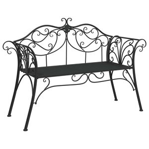 vidaXL Kerti pad 2-&Uuml;lőhelyek sz&aacute;ma 130 x 47 x 90 cm Ac&eacute;l Fekete