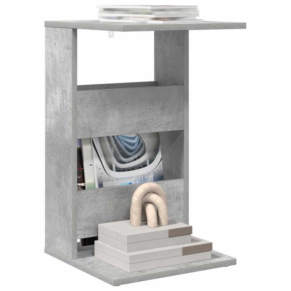 vidaXL Oldal asztal Beton Sz&uuml;rke 40 x 35 x 60,5 cm Faanyag