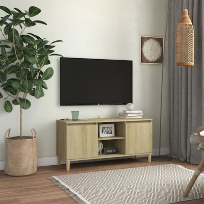 vidaXL sonoma-színű TV-szekrény tömör falábakkal 103,5 x 35 x 50 cm