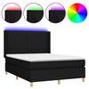 vidaXL fekete sz&ouml;vet rug&oacute;s &eacute;s LED-es &aacute;gy matraccal 140x190 cm