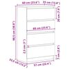vidaXL fehér szerelt fa tálalószekrény 60 x 35 x 98,5 cm