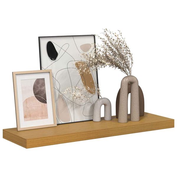 vidaXL Falpolc Falra szerelhető B&eacute;zs 80 x 23,5 x 4 cm Faanyag