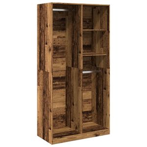 vidaXL antik fa sz&iacute;nű szerelt fa ruh&aacute;sszekr&eacute;ny 100 x 50 x 200 cm