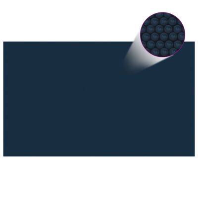 vidaXL fekete és kék napelemes lebegő PE medencefólia 500 x 300 cm