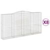 vidaXL 8 db &iacute;ves horganyzott vas gabion kos&aacute;r 400x50x200/220 cm