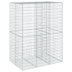 vidaXL horganyzott vas gabion kos&aacute;r fed&eacute;llel 150 x 100 x 200 cm