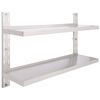 vidaXL k&eacute;tszintes rozsdamentes ac&eacute;l falra szerelhető fali polc 120 x 30 cm