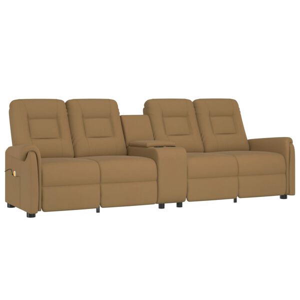 vidaXL 4 személyes tópszínű dönthető masszázsfotel pohártartóval