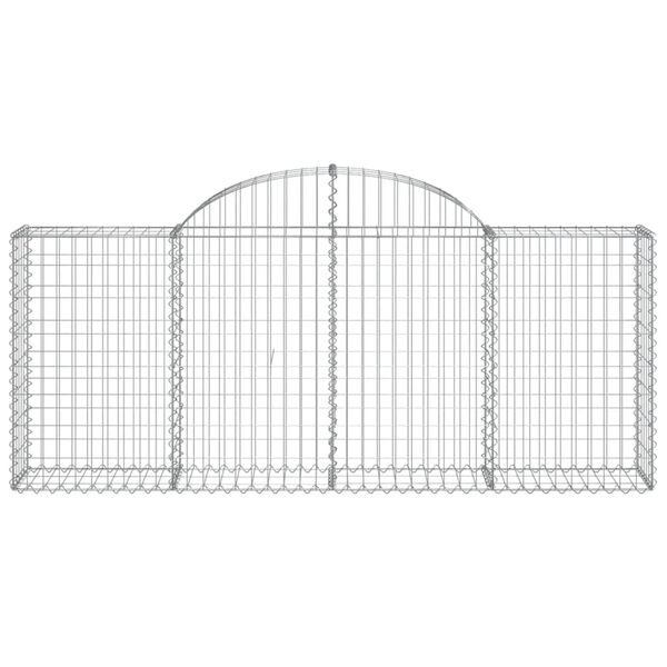 vidaXL 2 db íves horganyzott vas gabion kosár 200x30x80/100 cm