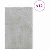vidaXL Dekor Panelek 12 pcs Beton szürke 40 x 60 x 0.3 cm Faanyag