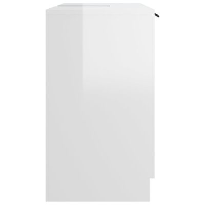vidaXL magasfényű fehér szerelt fa fürdőszobaszekrény 64,5x33,5x59cm