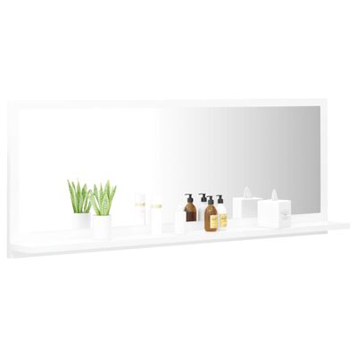 vidaXL fehér forgácslap fürdőszobai tükör 100 x 10,5 x 37 cm