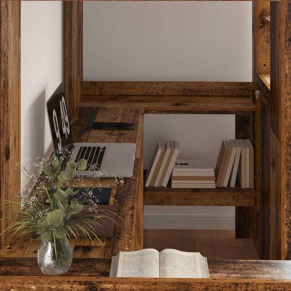 vidaXL Emeletes &aacute;gykeret &iacute;r&oacute;asztallal &Ouml;reg fa 98.5 x 200 cm Faanyag