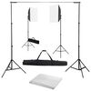 vidaXL fot&oacute;st&uacute;di&oacute;-felszerel&eacute;s softbox l&aacute;mp&aacute;kkal &eacute;s h&aacute;tt&eacute;rrel