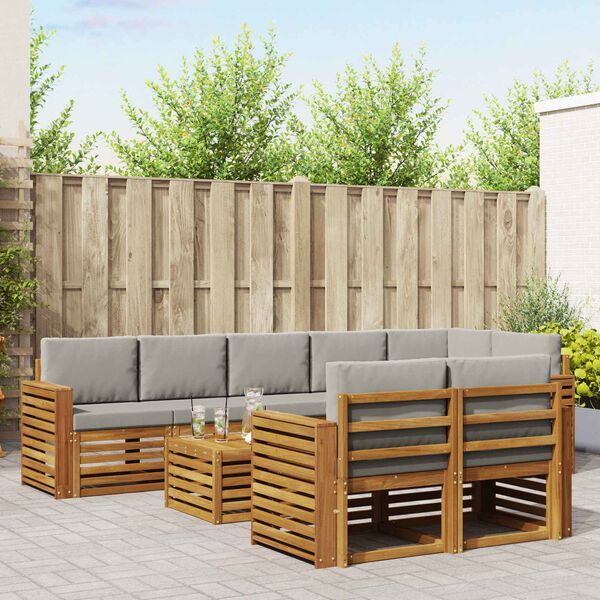 vidaXL &Uuml;lőgarnit&uacute;r&aacute;k 9 pcs Term&eacute;szetes &eacute;s Vil&aacute;gossz&uuml;rke T&ouml;m&ouml;r Ak&aacute;cfa