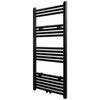 Fekete f&uuml;rdőszobai egyenes t&ouml;r&ouml;lk&ouml;zőtart&oacute; k&ouml;zponti fűt&eacute;ssel 500x1160mm