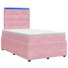 vidaXL LED Boxspring &Aacute;gy Mattal R&oacute;zsasz&iacute;n 120 x 200 cm B&aacute;rsony
