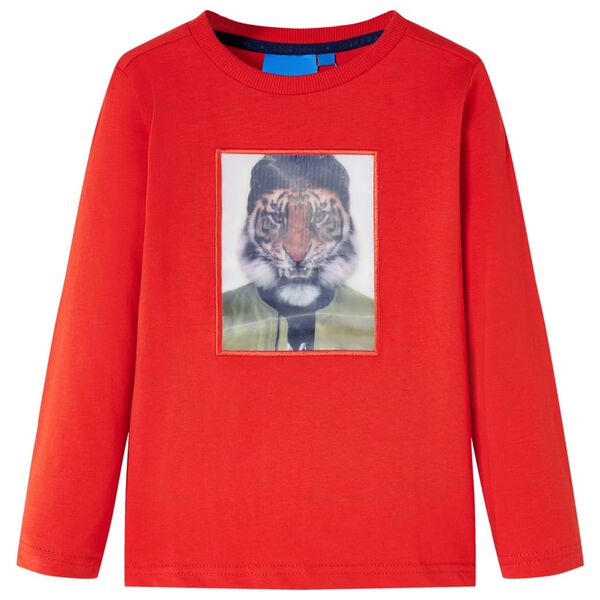 Piros hosszúujjú gyerekpóló 104