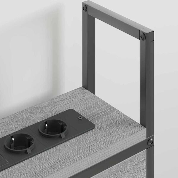 vidaXL T&aacute;rol&oacute;s Fejt&aacute;mla T&ouml;ltő &Aacute;llom&aacute;ssal Sz&uuml;rke sonoma 180 cm Faanyag