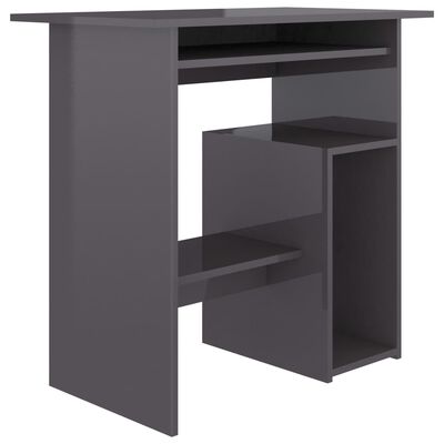 vidaXL magasfényű szürke forgácslap íróasztal 80 x 45 x 74 cm