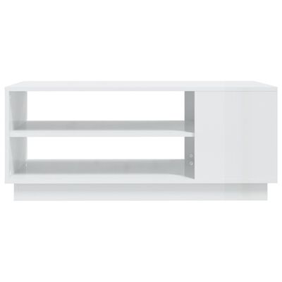 vidaXL magasfényű fehér forgácslap dohányzóasztal 102 x 55 x 43 cm