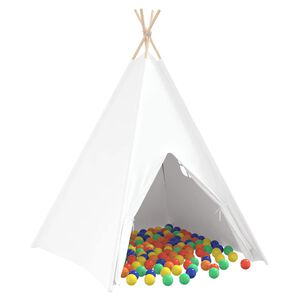 vidaXL Teepee s&aacute;tor Feh&eacute;r 120 x 120 x 150 cm Textil &eacute;s Műanyag