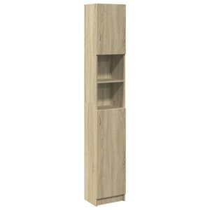 vidaXL sonoma t&ouml;lgy sz&iacute;nű szerelt fa f&uuml;rdőszobaszekr&eacute;ny 32x25,5x190 cm