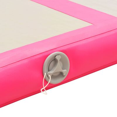 vidaXL rózsaszín PVC felfújható tornaszőnyeg pumpával 300x100x10 cm